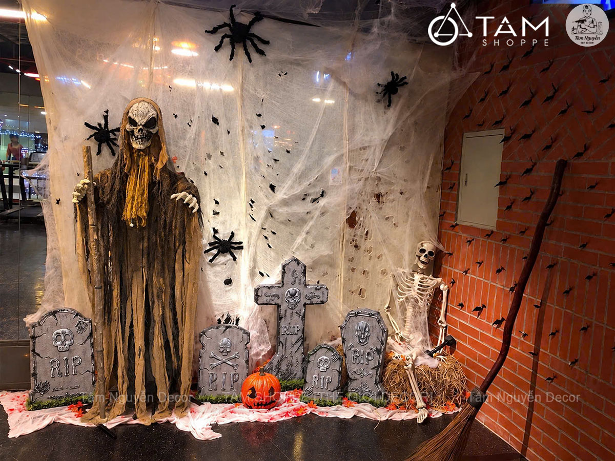 👻 MÔ HÌNH CON MA ĐIỆN TỬ CẢM ỨNG TIẾNG ĐỘNG – MẮT LED ĐỎ, CỬ ĐỘNG & PHÁT ÂM THANH KINH DỊ 🎃​