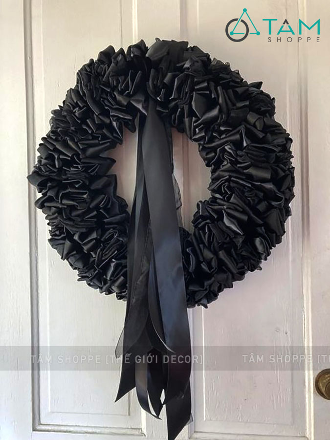 Ruy băng đen vải lụa satin cuộn 22m nhiều cỡ RUYBANG-14