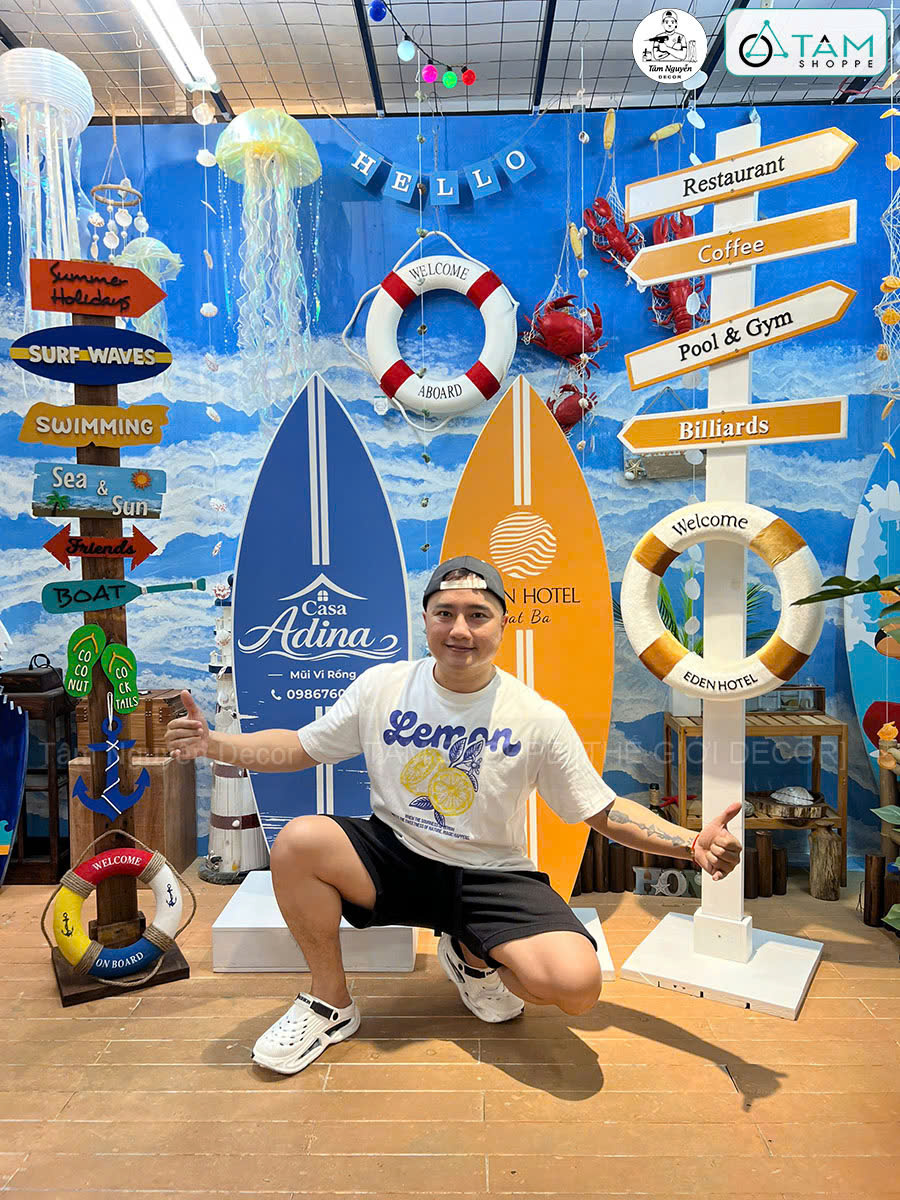 CÂY CHỈ ĐƯỜNG + SURF DECOR LOGO THEO YÊU CẦU